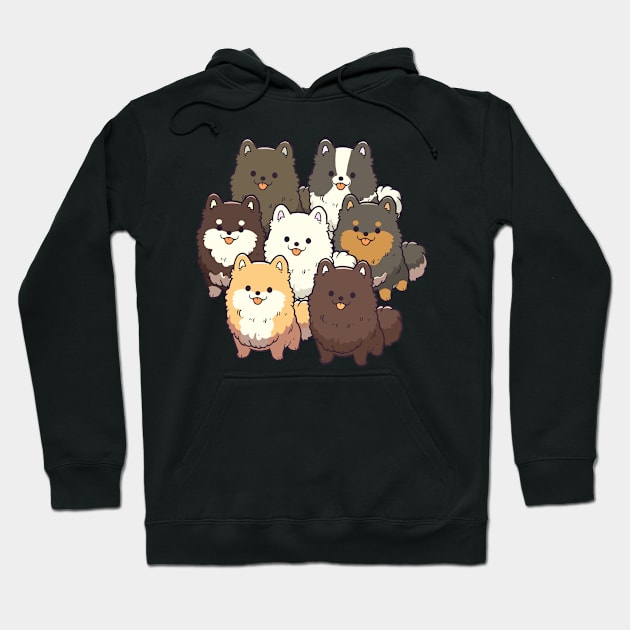 Pomeranian Dog Group Hoodie by Psitta